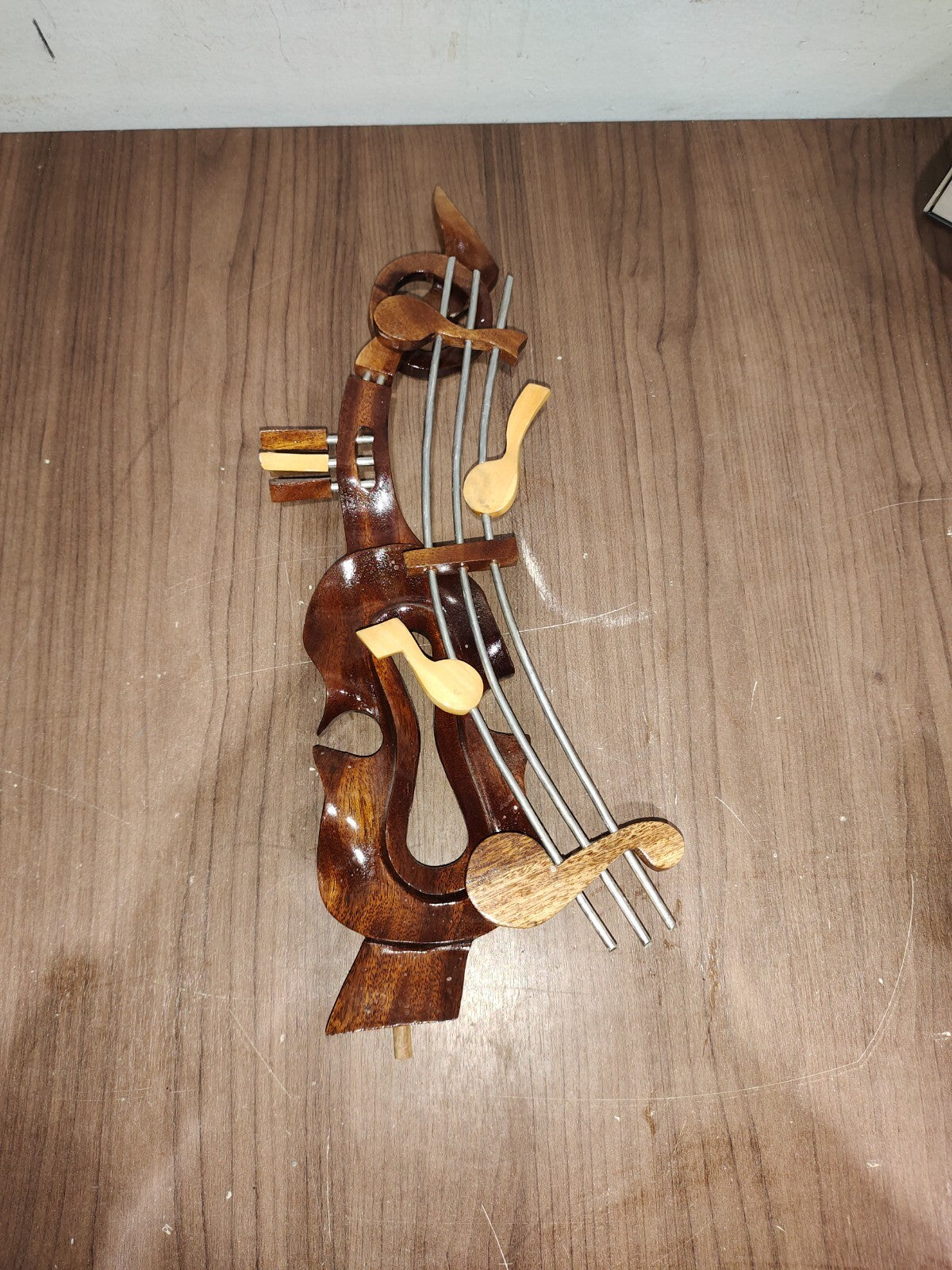 Unique Abstract Stained Wooden Hand Carved Violin