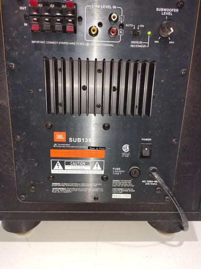 JBL SUB135 8 inch Amplified Powered Home stereo Subwoofer Black amp