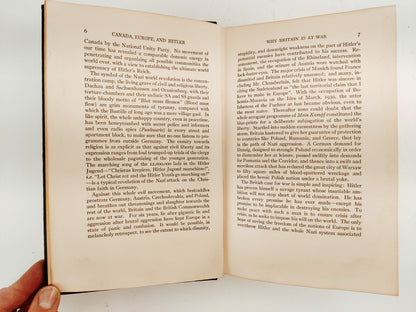 Canada, Europe, and Hitler by Watson Kirkconnell Antique HC Book 1939