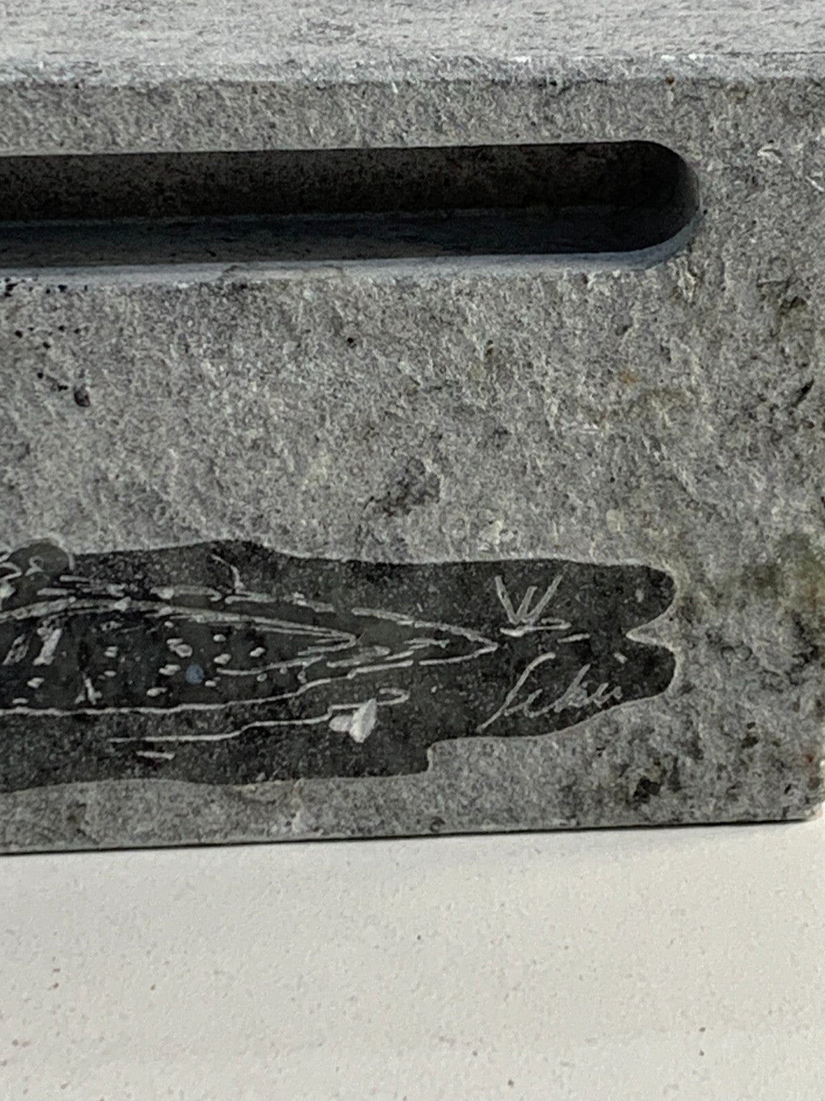 Business Card Holder Carved Siku Soapstone Canadian Goose and Goslings