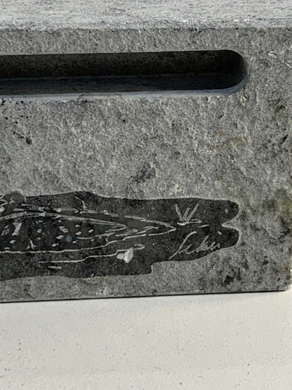 Business Card Holder Carved Siku Soapstone Canadian Goose and Goslings