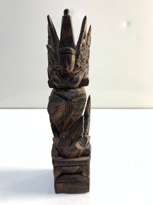 Wood Carved Vishnu Garuda Bird Decorative Art Sculpture