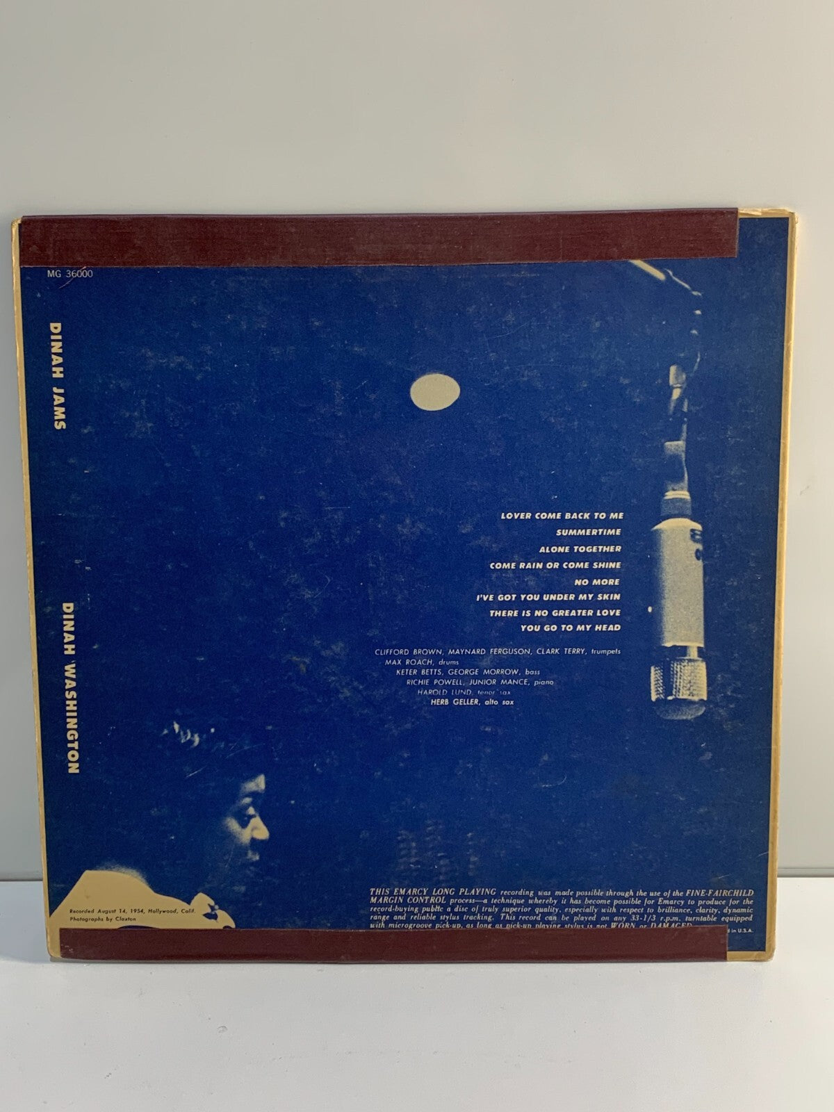DINAH WASHINGTON Dinah Jams LP EMARCY MG 36000 MONO DG 1954 CLIFFORD BROWN ROACH