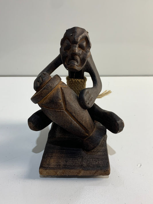 Vintage African Wooden Demon Figurine, 5 1/2" Tall