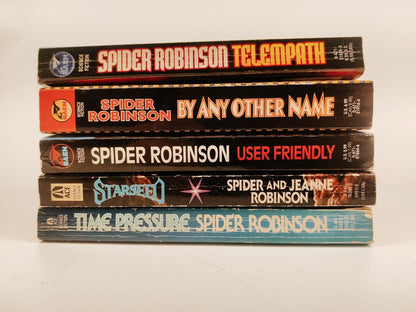 Spider Robinson Lot of 5 PB Science Fiction Books Vintage 1980s-1990s