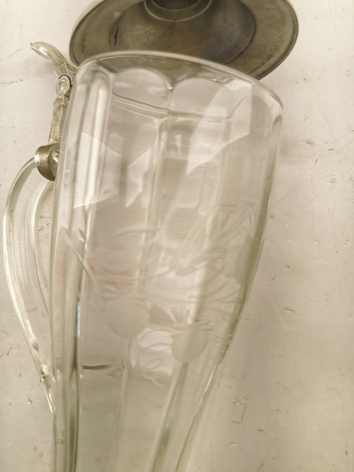 Cut Glass Beer Stein with Lid made in Germany