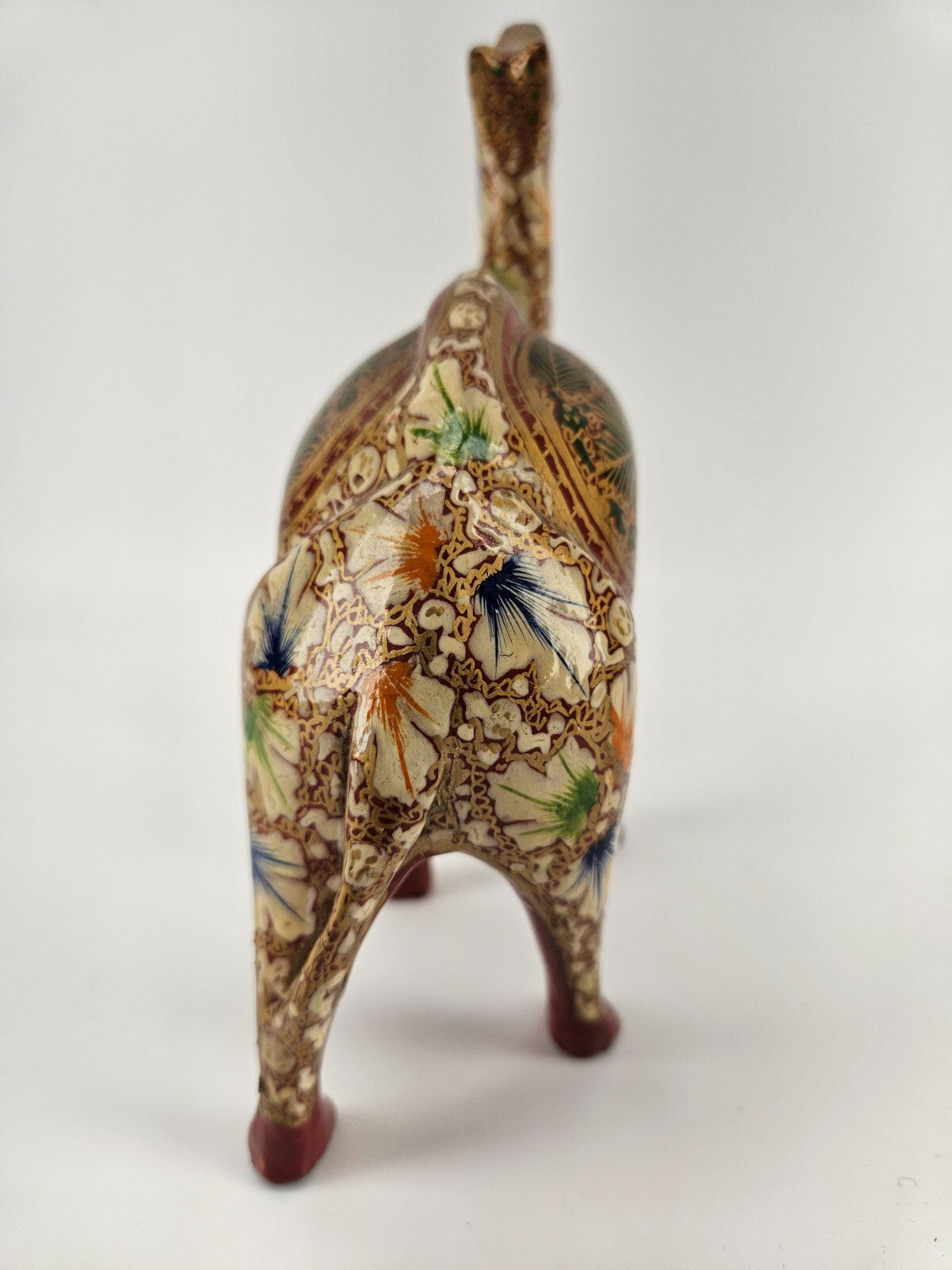 Wooden 6.5" Hand Painted Camel Figurine