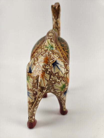 Wooden 6.5" Hand Painted Camel Figurine