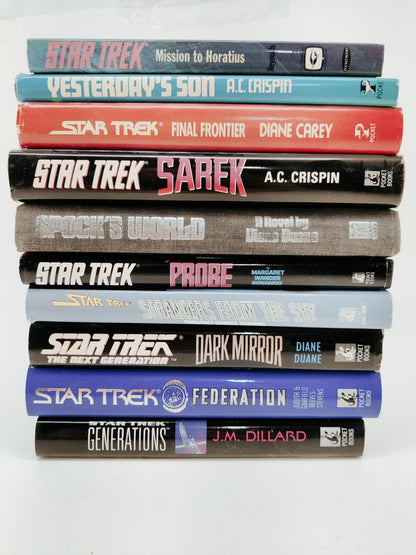 Star Trek TOS & TNG Lot of 10 HC Books Pocket Books Vintage 1980s-1990s