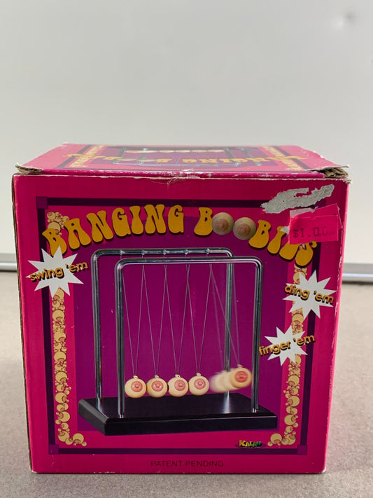 Banging BOOBIES Mini Swinger Click-Clack Balls Desk Toy, Original Packaging
