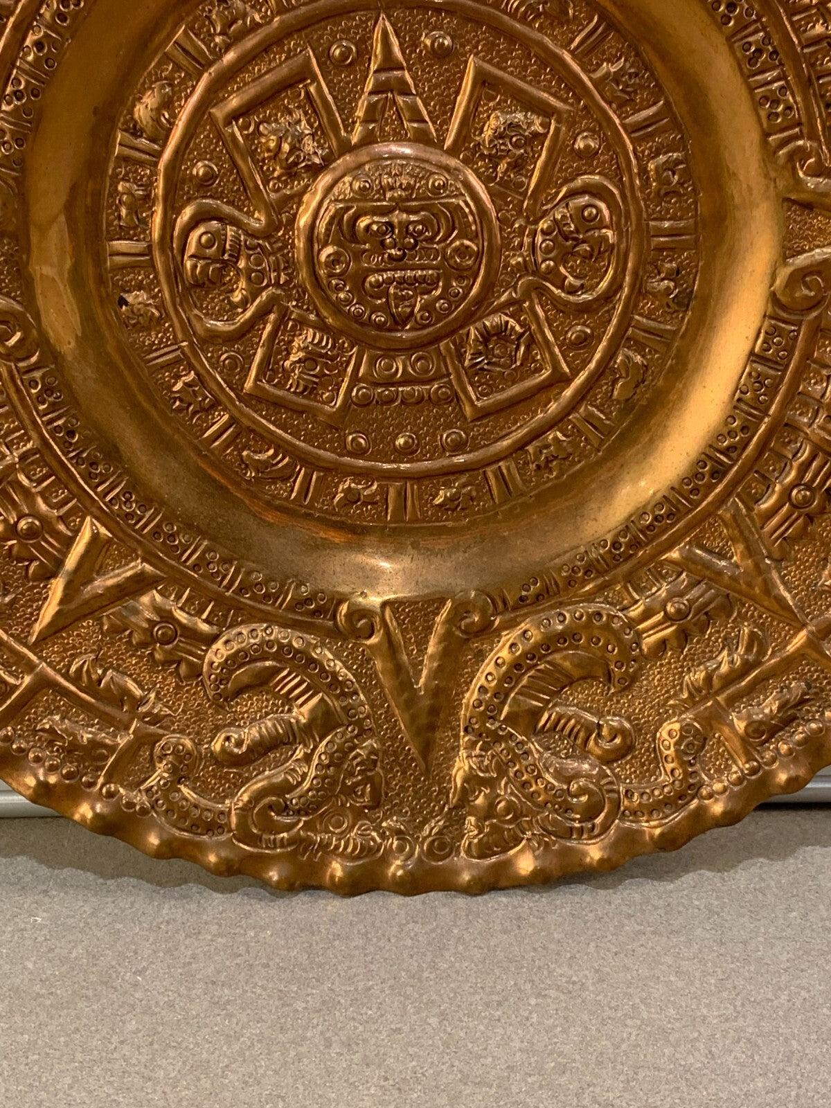 Beautiful AZTEC Brass Calendar