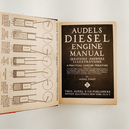 Audels Diesel Engine Manual Vintage 1958 Edition HC/DJ