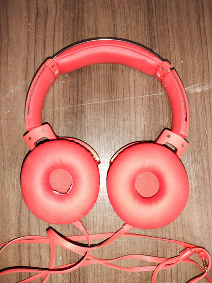 Sony MDR-XB550AP On-Ear Stereo Headphones Red Extra Bass Bass Booster Swivels.1