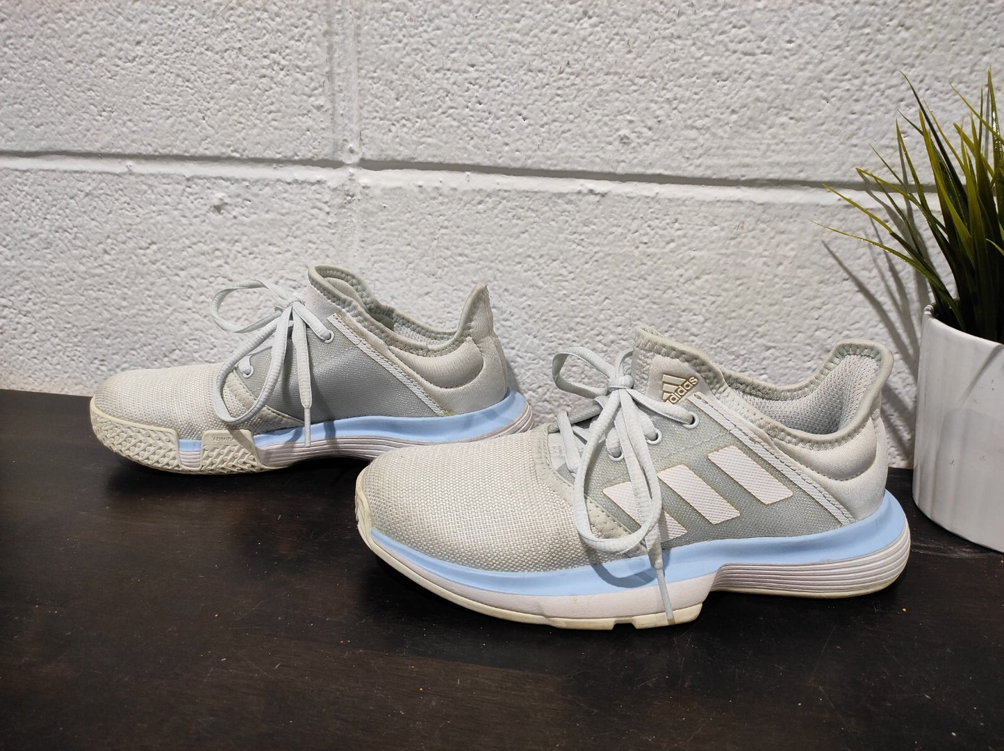 Adidas Court Jam Shoes Youth 2 Tennis Sneakers Lace Up Baby Blue