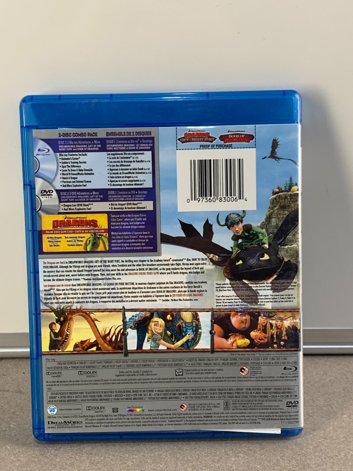 Dragons Gift of the Night Fury /Book of Dragons (Blu-ray, DVD, 2011) Canadian