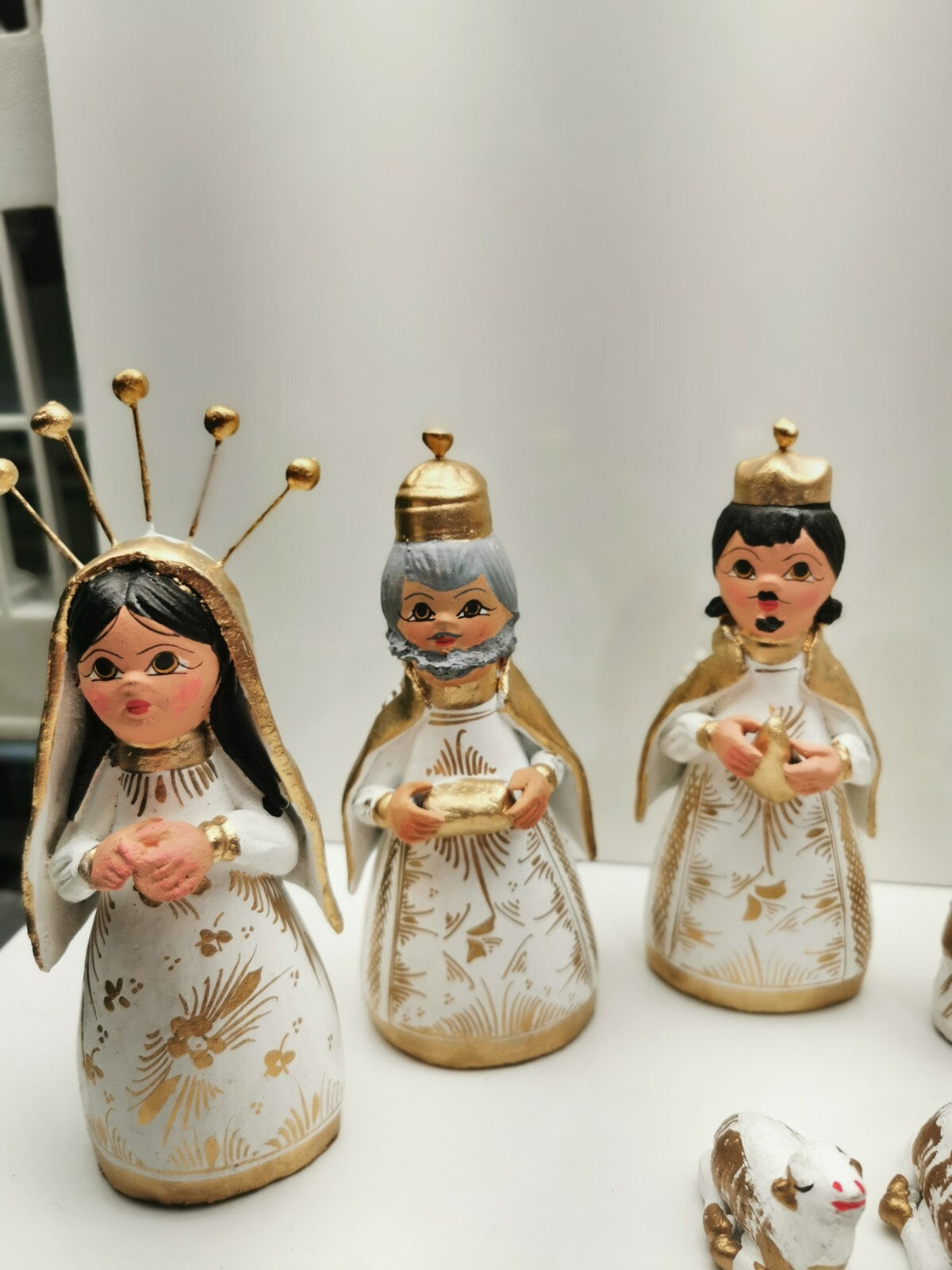 Vintage Tonala Nativity Set Terracotta Folk Art handmade Hand Painted 14 Piece
