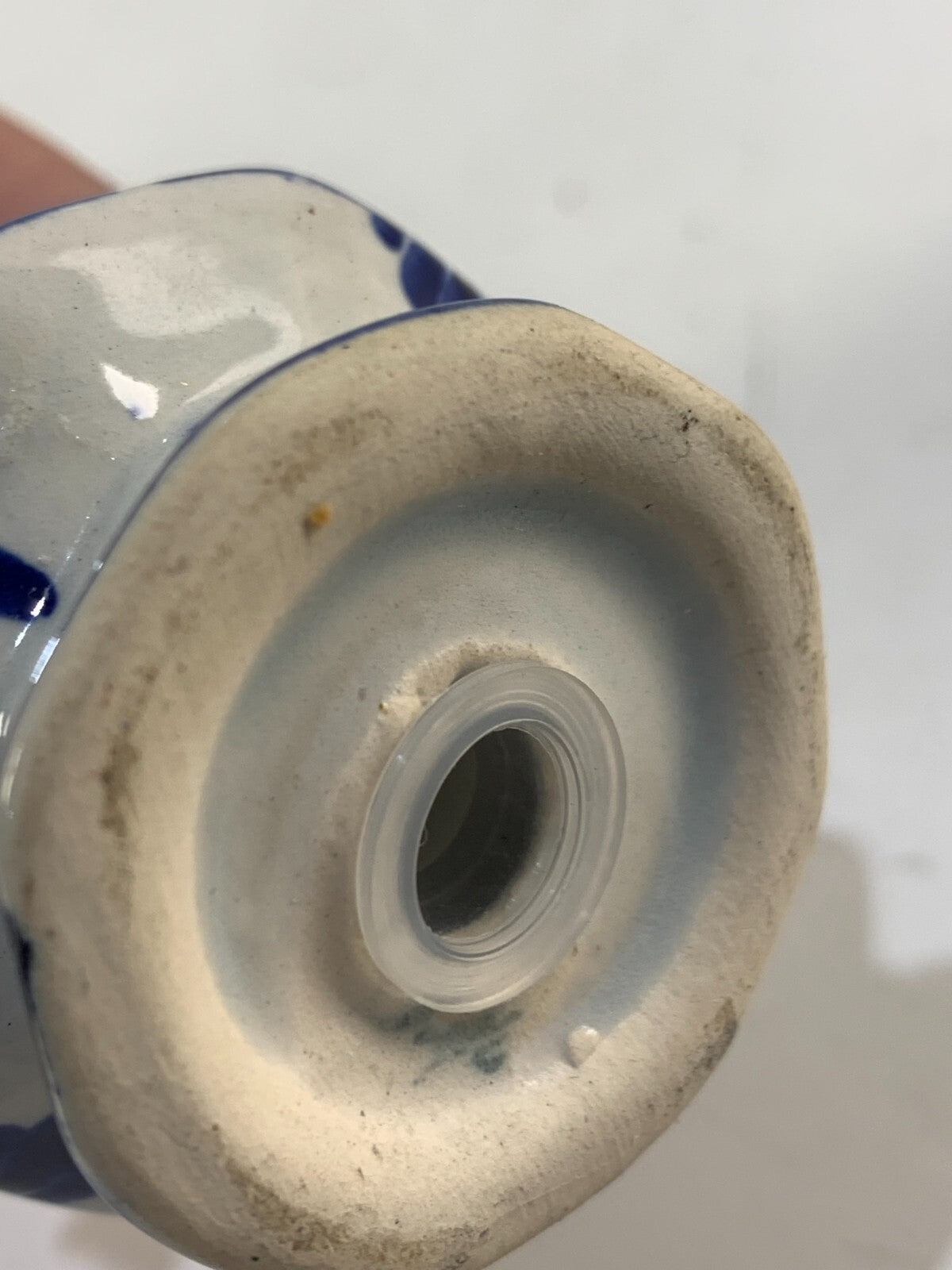Vintage Delft Porcelain Windmill Salt Shaker - Blue, White & Gold