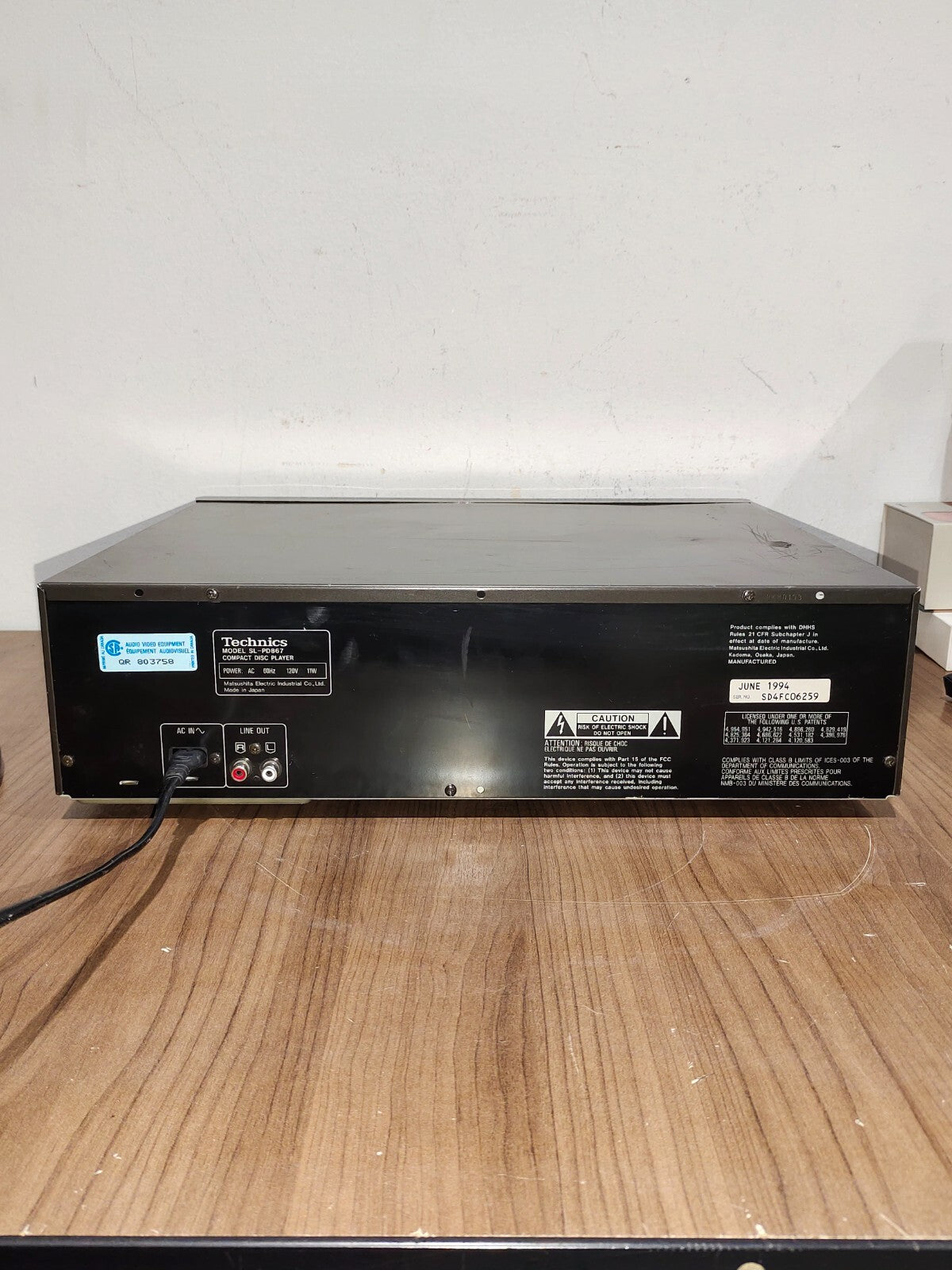 Technics 5 Disc CD Player SL-PD867