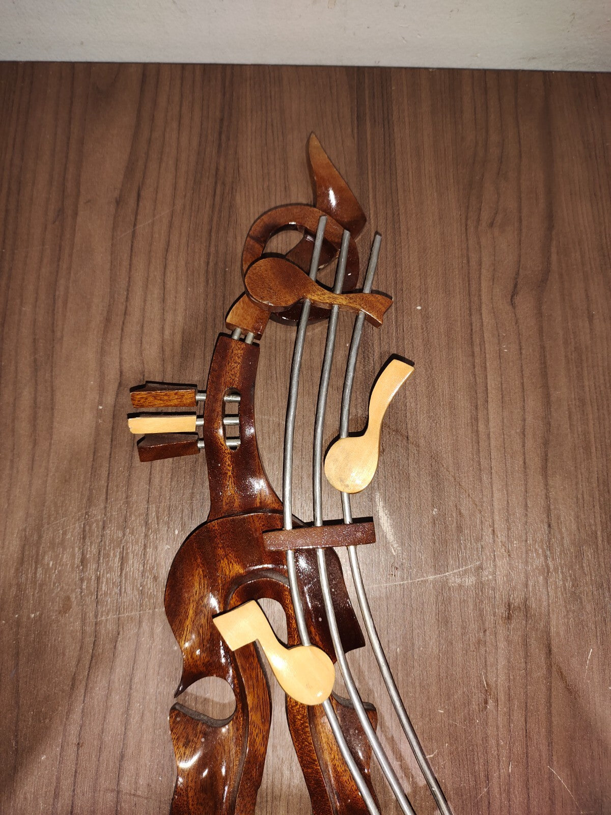 Unique Abstract Stained Wooden Hand Carved Violin