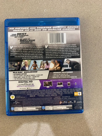 Furious 7 (Blu-ray Disc, 2015, 2-Disc Set, Canadian)