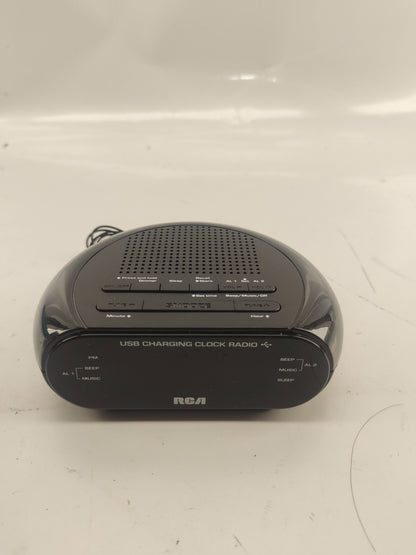 RCA - RC205 - AM/FM Alarm Clock W/Red Led and Dual Wake - Black