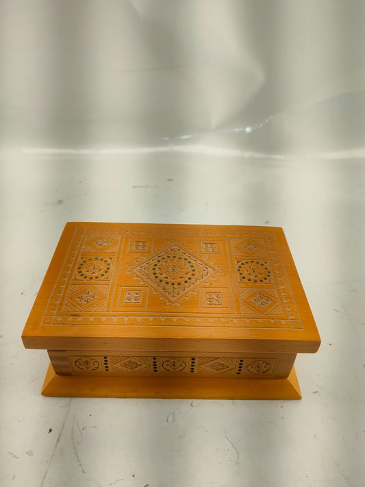 Rare vintage antique old wooden carving Ukraine box