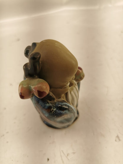 Vintage Chinese Shiwan Artistic Ceramic Mudman Glazed Figurine
