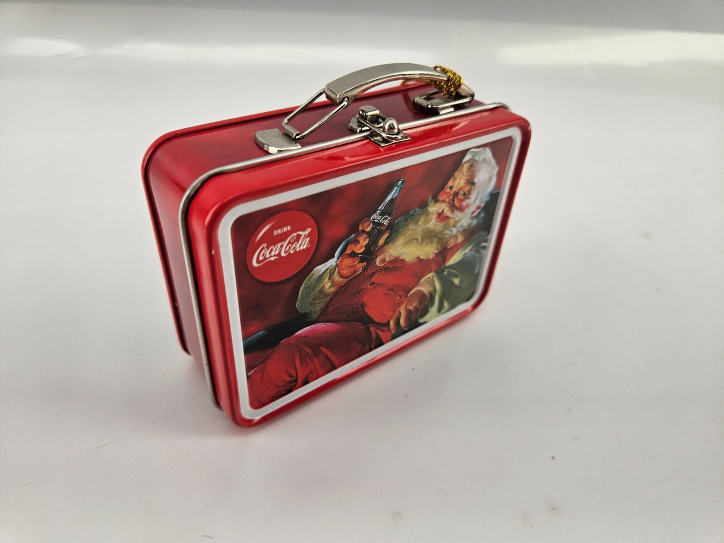 COCA COLA 3.5” Mini Tin Lunch Box Christmas Ornament