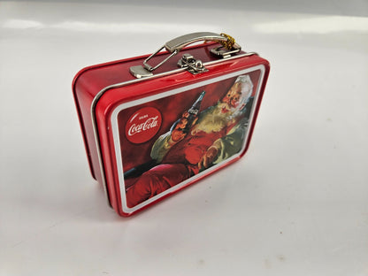 COCA COLA 3.5” Mini Tin Lunch Box Christmas Ornament