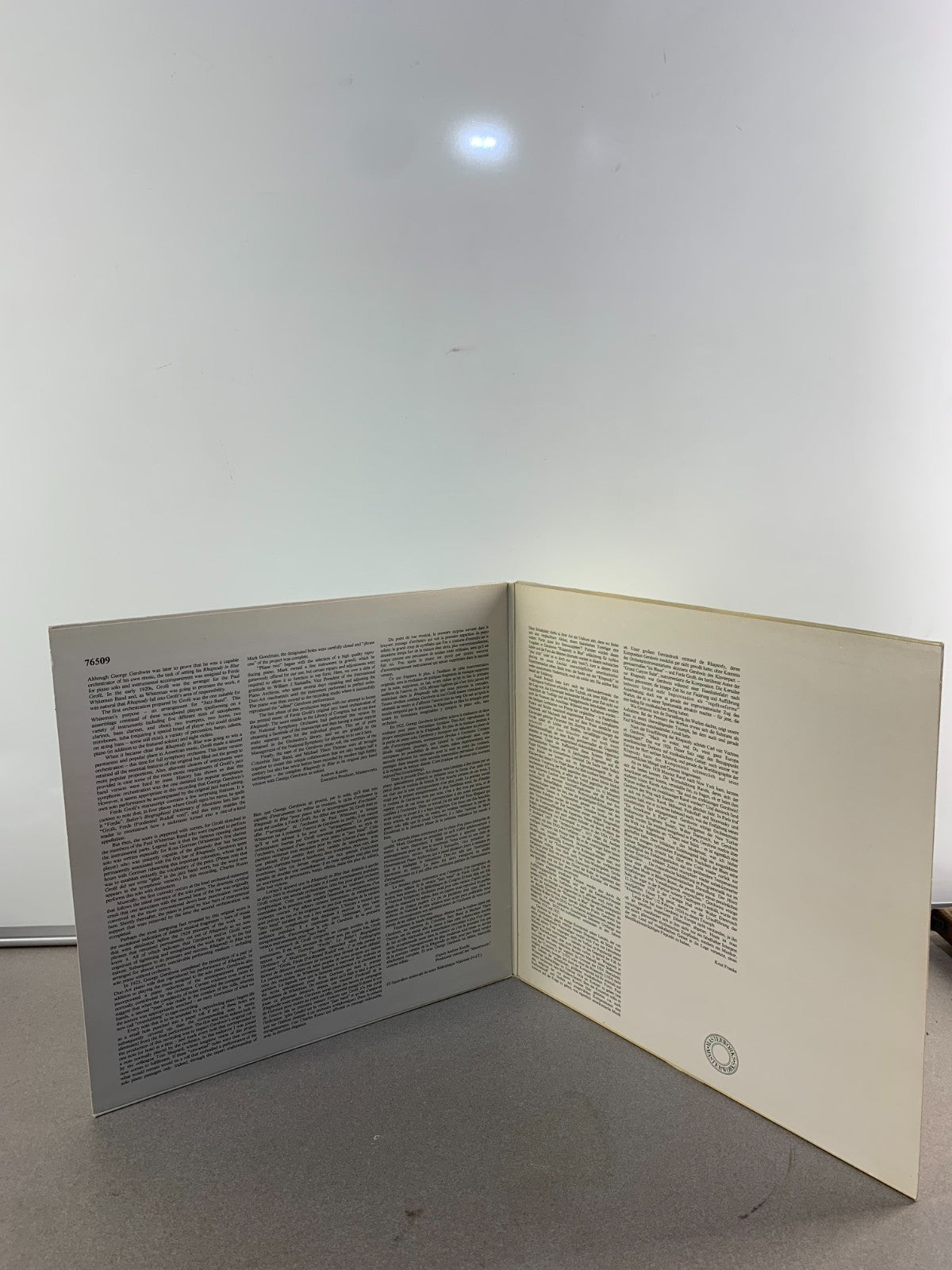 Gershwin Rhapsody in Blue LP CBS 76509 33RPM Piano Roll Jazz Vinyl