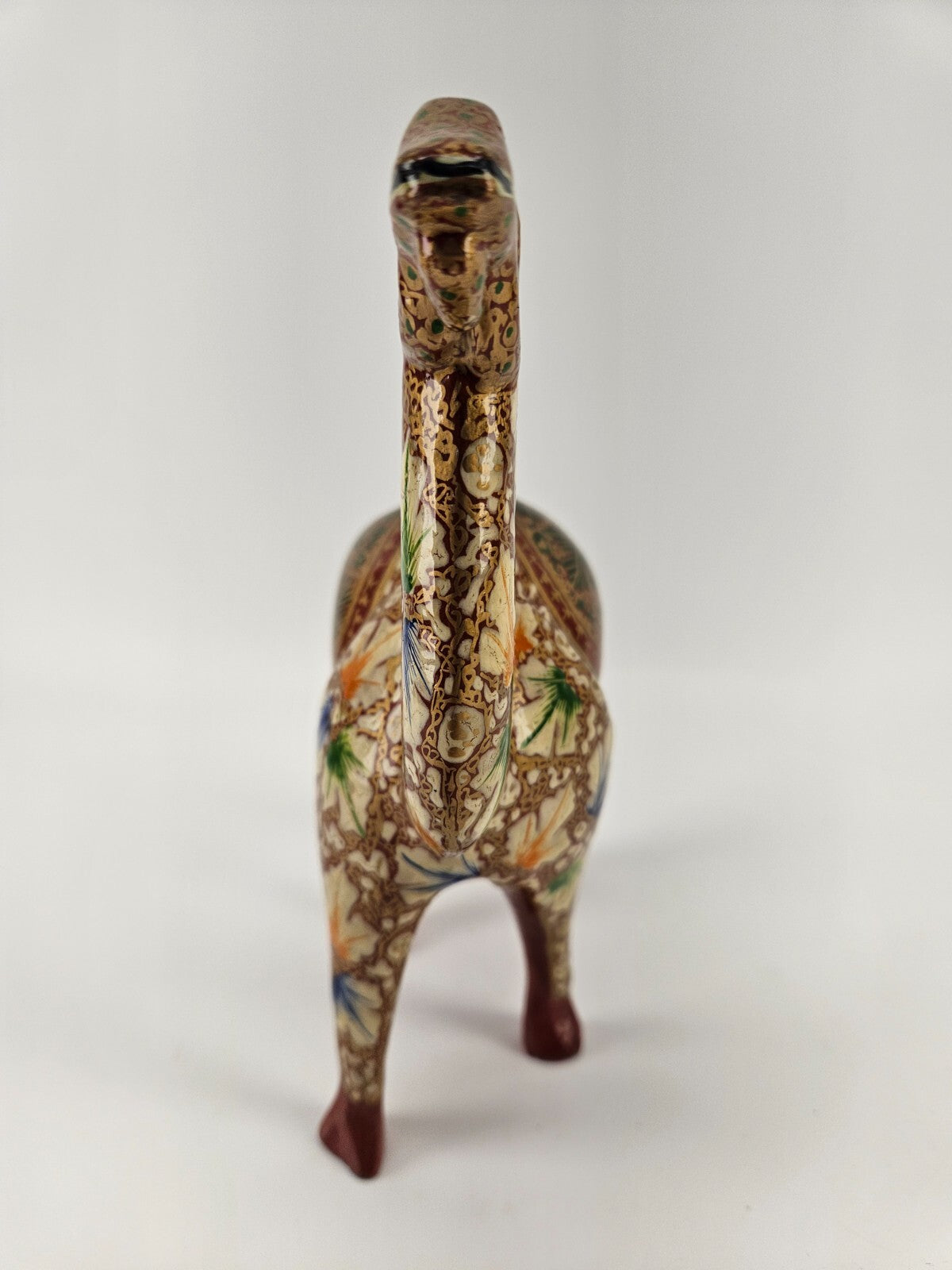 Wooden 6.5" Hand Painted Camel Figurine