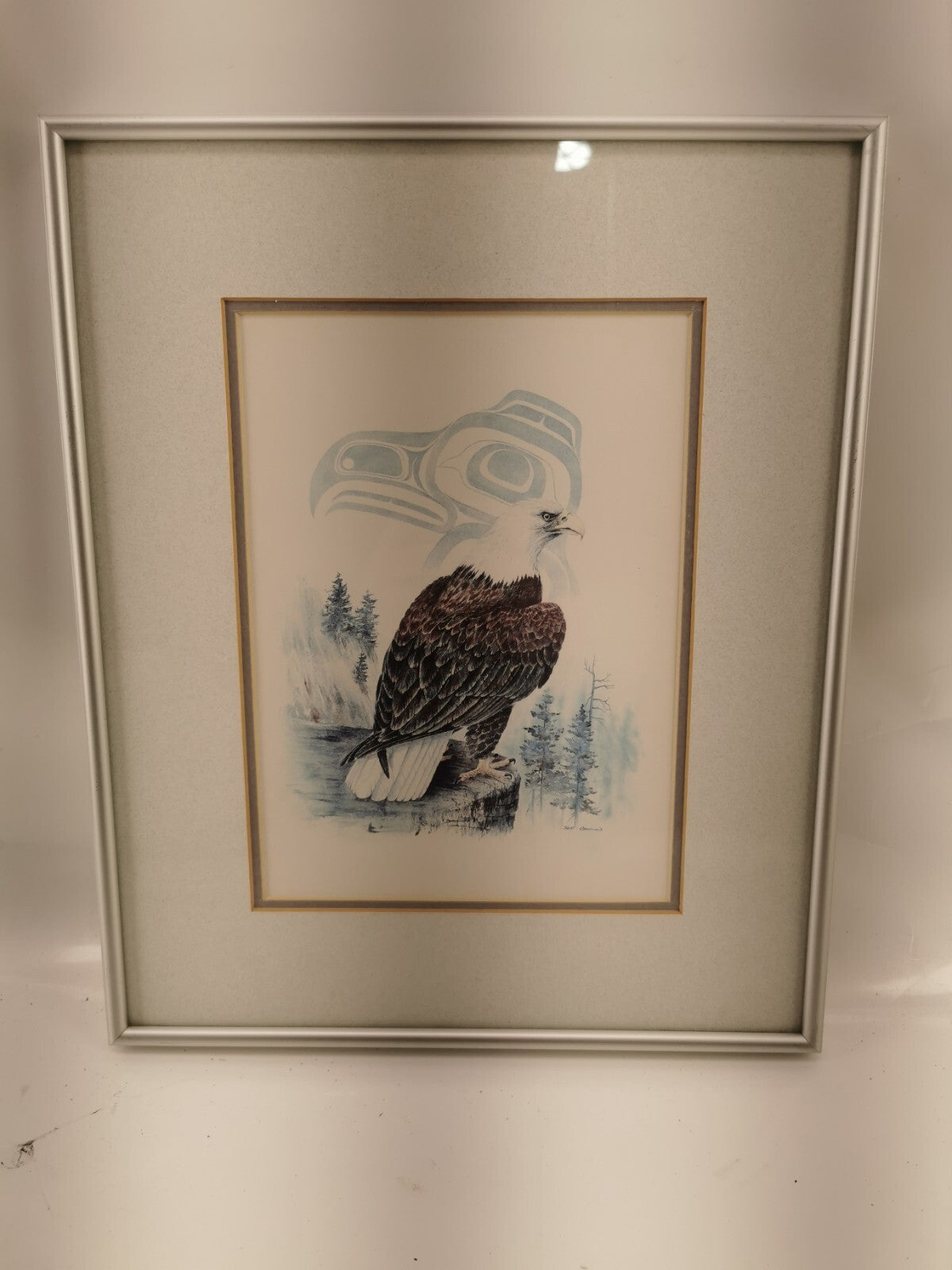 Vintage Sue Coleman Art-The Eagle-Aboriginal Design-Framed Wall Art-Wall Hanging