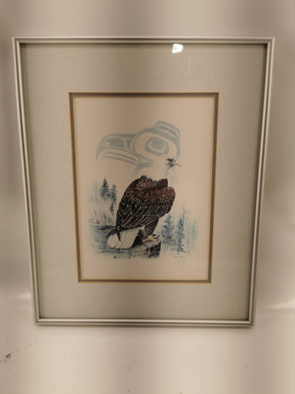 Vintage Sue Coleman Art-The Eagle-Aboriginal Design-Framed Wall Art-Wall Hanging