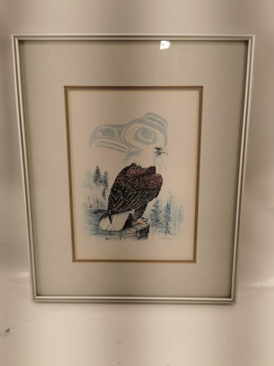 Vintage Sue Coleman Art-The Eagle-Aboriginal Design-Framed Wall Art-Wall Hanging