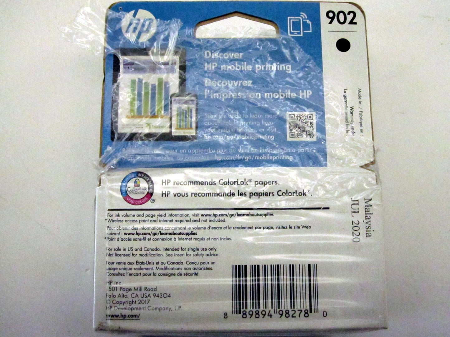 Genuine HP 902 Black Ink Cartridge New