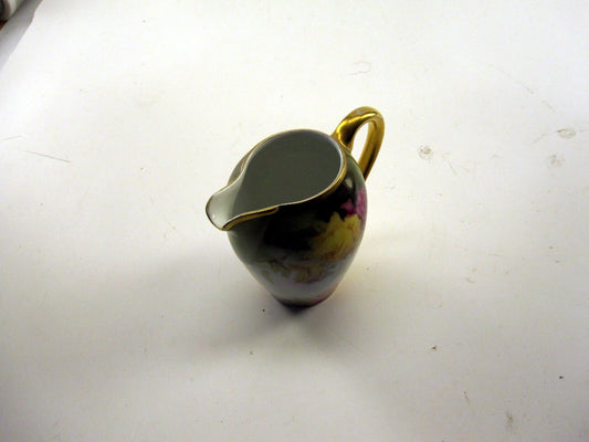 Vintage Cream Jug Thomas Bavaria Gold And White Flowers Art Deco