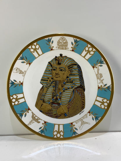 BOEHM VINTAGE 1976 PORCELAIN PLATE 11" EGYPTIAN PHARAOH LIMITED ISSUE ENGLAND