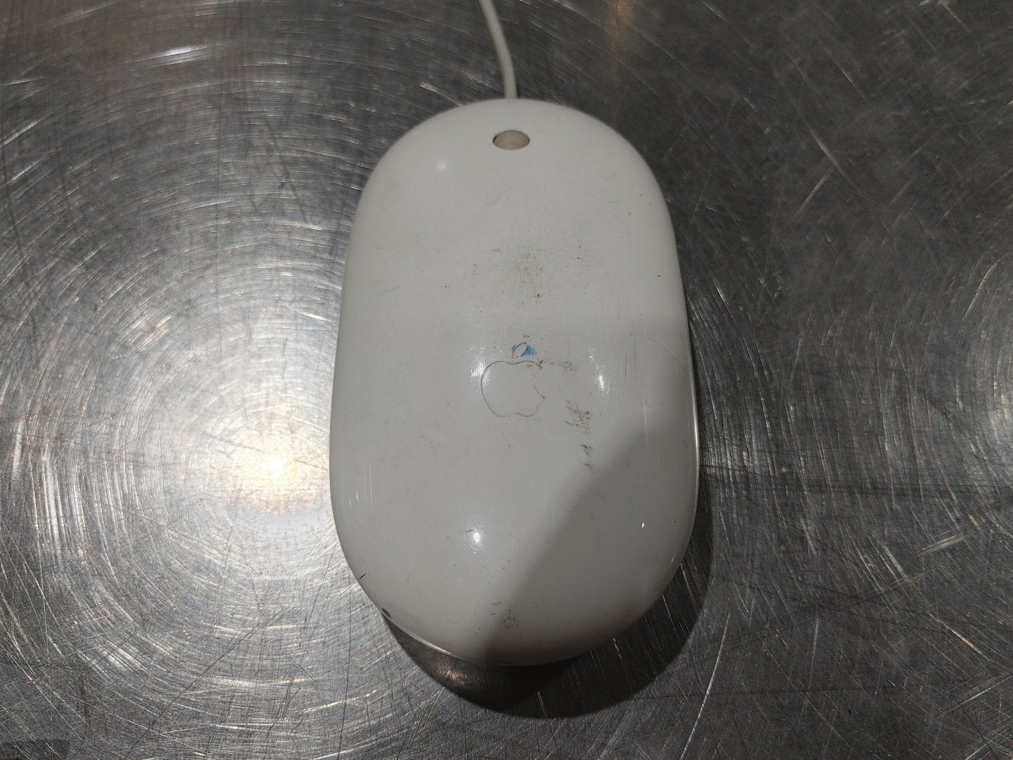 Apple A1152 Mighty Mouse USB Corded Computer Mouse White - Fair