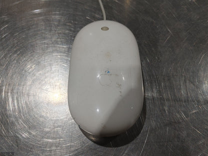 Apple A1152 Mighty Mouse USB Corded Computer Mouse White - Fair