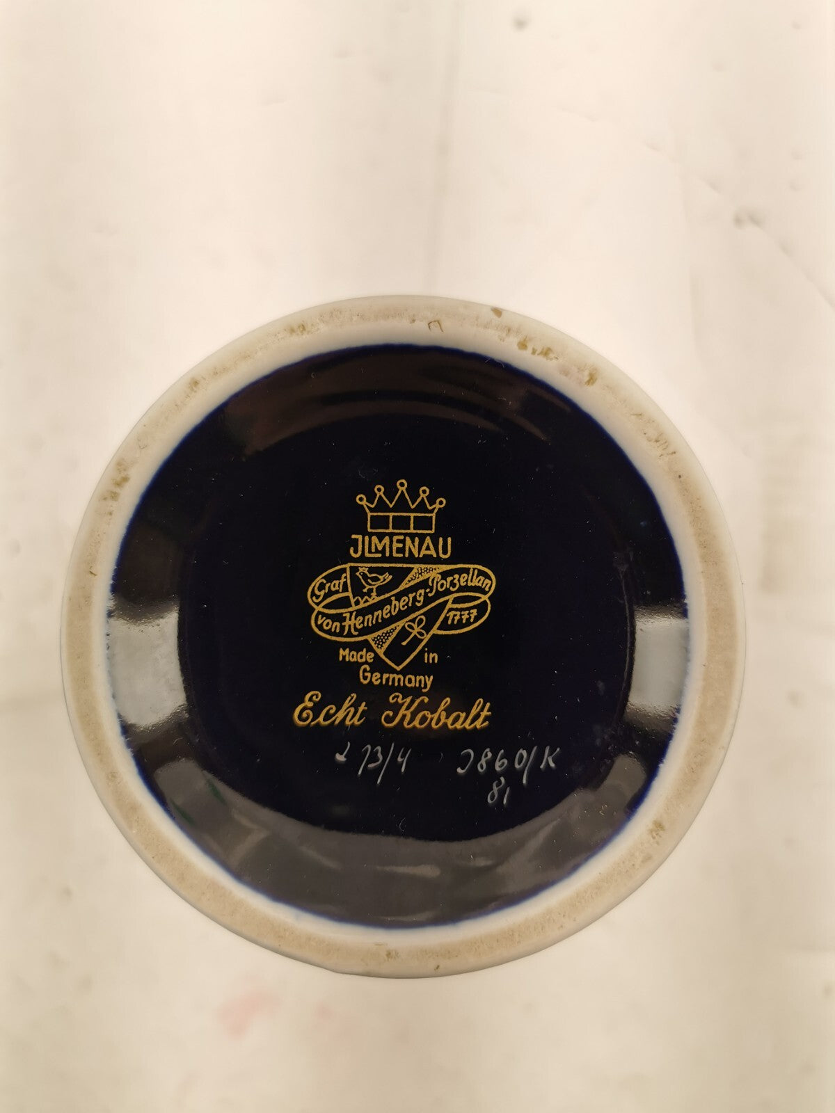 Vase cobalt blue gold iimenau 1960s