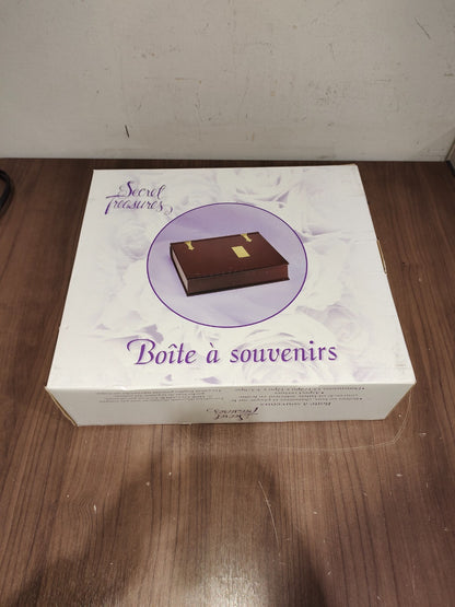 Vintage 1992 Bombay Company Wood & Brass Engravable Memory Box