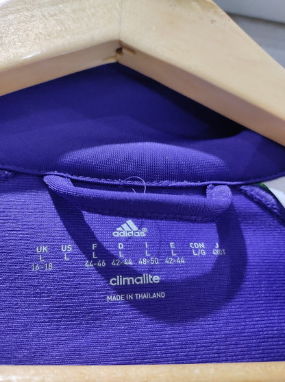 Adidas Originals Track Jacket Purple Neon Green 3 Stripe Full Zip Women's L