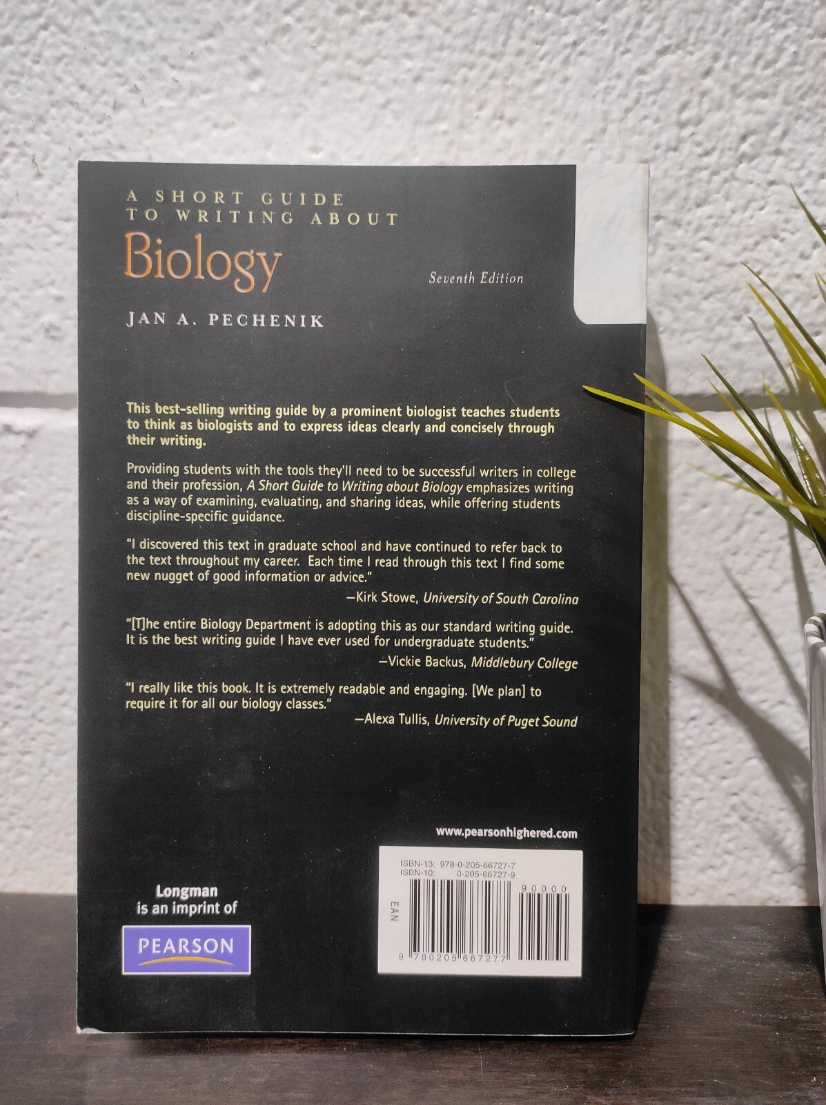 A SHORT GUIDE TO WRITING ABOUT BIOLOGY By Jan A. Pechenik