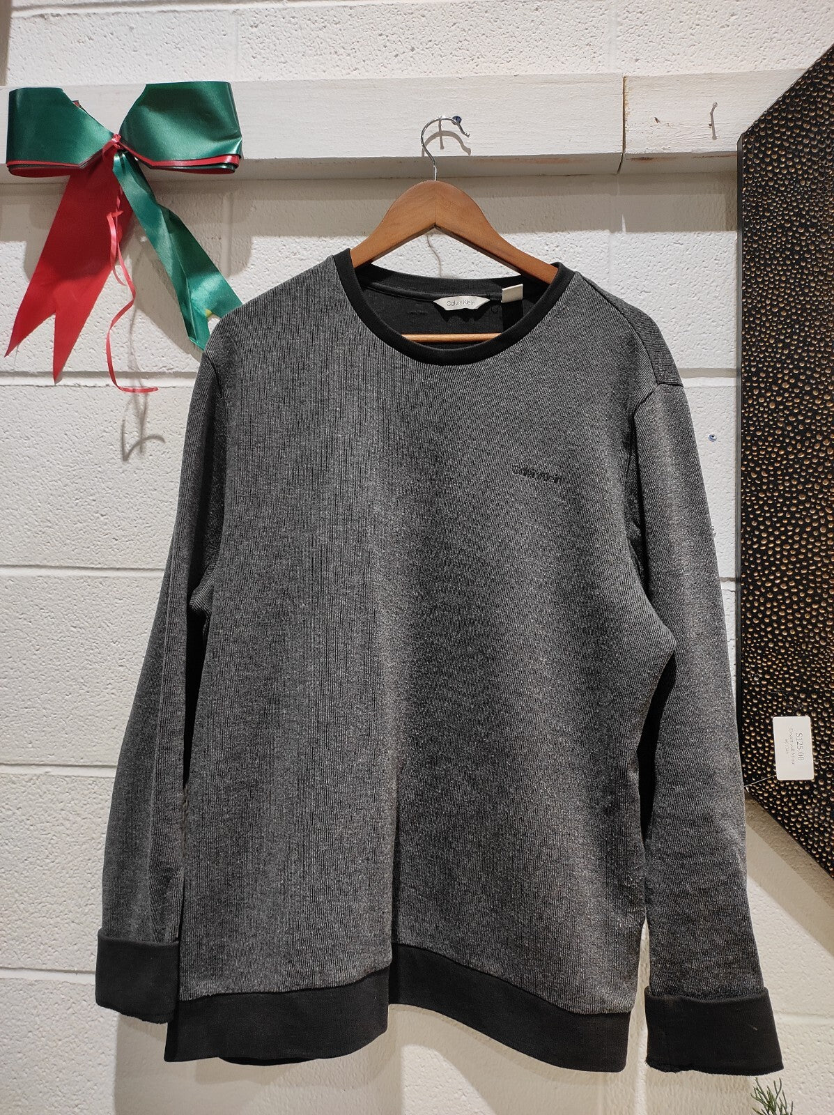 Calvin Klein black combo pullover sweater for men's size L