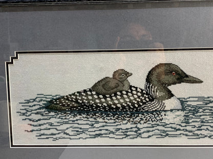 Bird Embroidery Needlepoint Framed Art