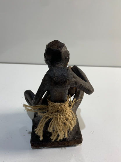 Vintage African Wooden Demon Figurine, 5 1/2" Tall