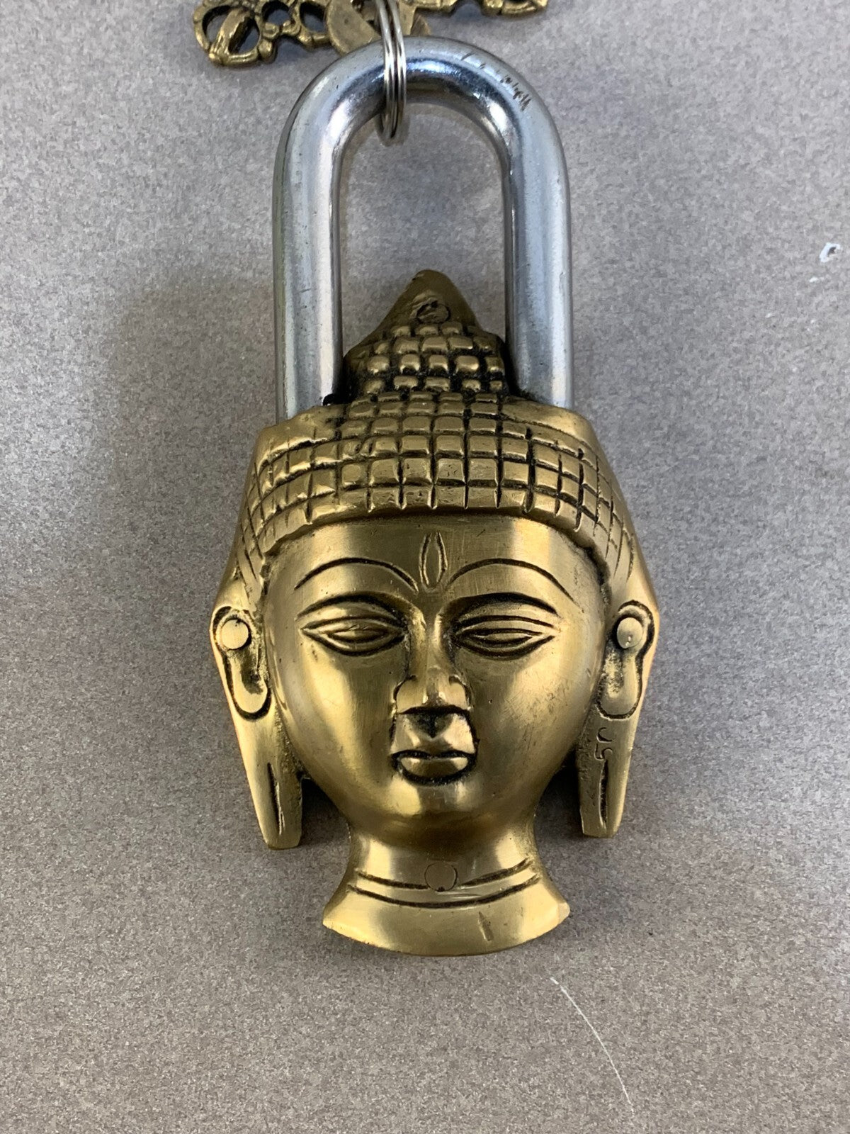 Buddha Shape Door Lock Antique Style Handmade Brass Padlock with Working Keys