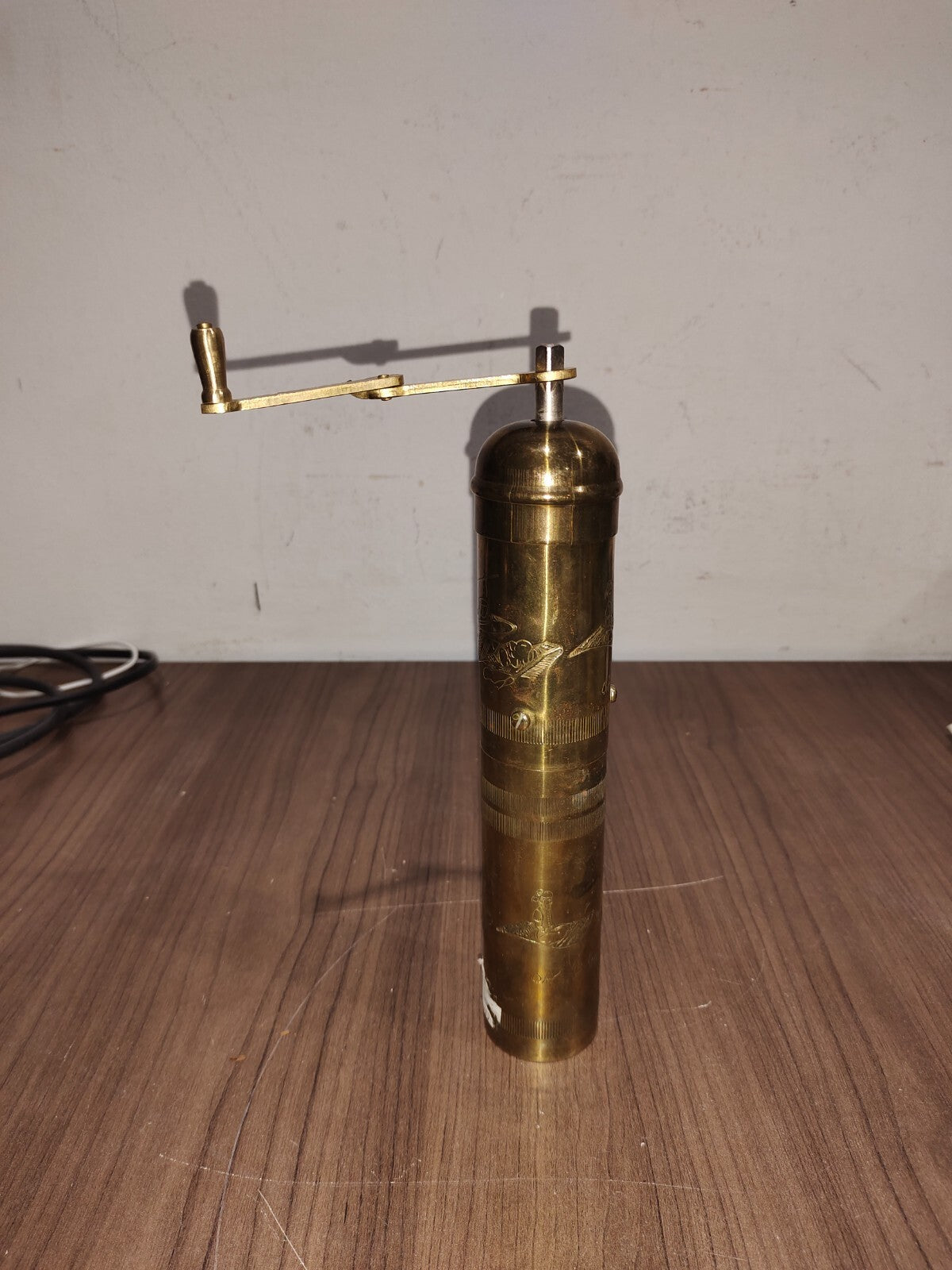 Authentic Vintage Handmade Brass Coffee Grinder Mill