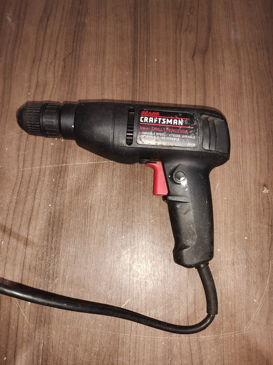 Vintage - Sears Craftsman 3/8 Corded Reversible 3 Amp Drill 315.101220