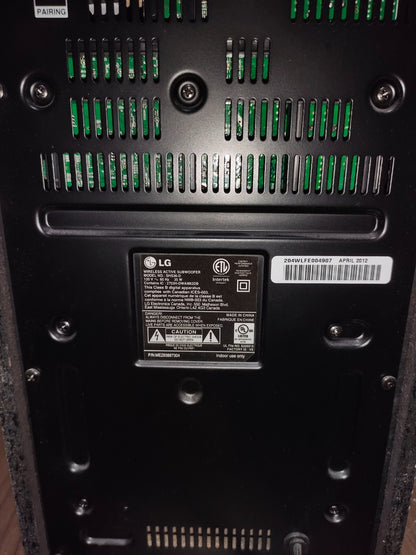 LG Wireless Active Subwoofer SHS36-D Bluetooth For Home Theater Sound Bar Black